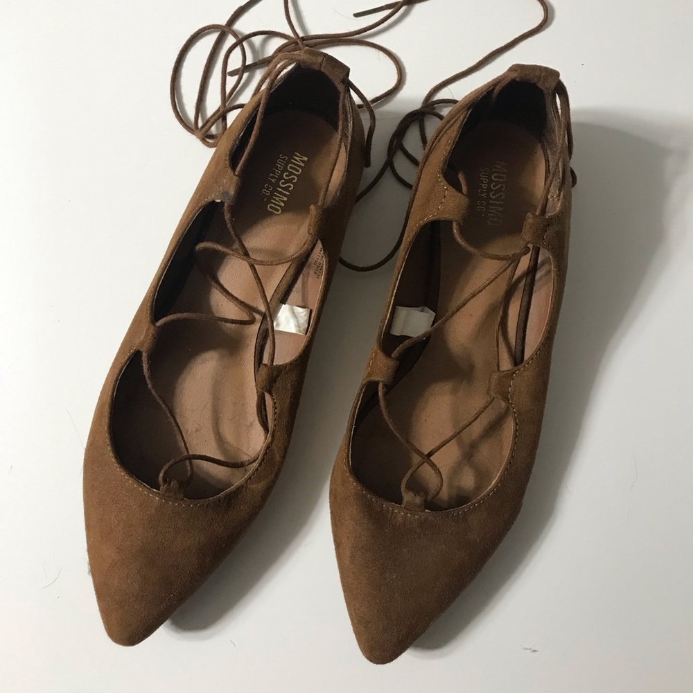 Mossimo Cognac Suede Lace Up Flats